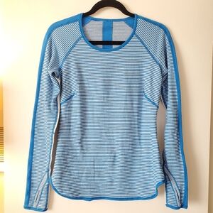 Lululemon Blue & White Reversible Softknit Longsleeve Top